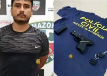 Homem finge ser policial com sirene e arma e vai preso em Manaus