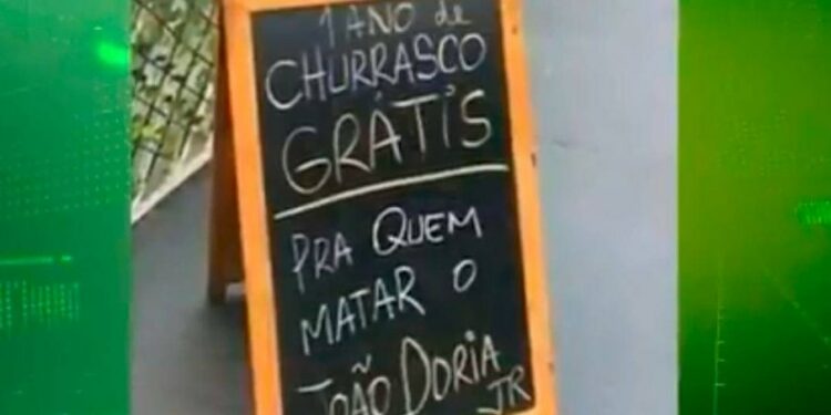 Comerciante oferece churrasco grátis a quem matar governador de São Paulo