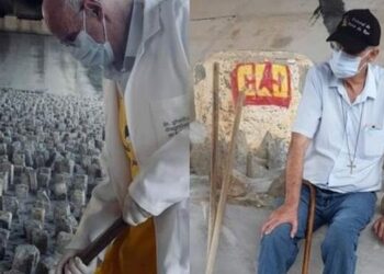 Padre quebra pedras colocadas debaixo de viaduto que impedem moradores de ruas de se abrigarem