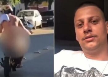 Motociclista peladão pede desculpas nas redes sociais após ato obsceno virar caso de polícia