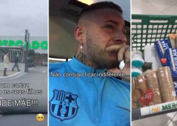 Jovem faz compra para mãe que pedia comida aos filhos em supermercado e atitude viraliza