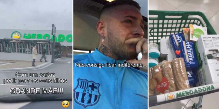 Jovem faz compra para mãe que pedia comida aos filhos em supermercado e atitude viraliza