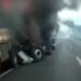 Filho morre carbonizado em acidente após colidir carreta em caminhão do pai