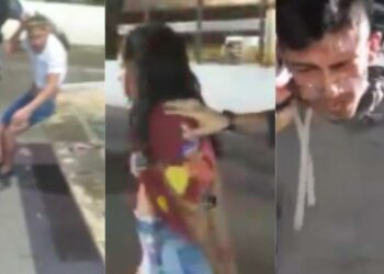 Policial derruba trio que tentou furar blitz com motocicleta roubada em Manaus; assista o vídeo