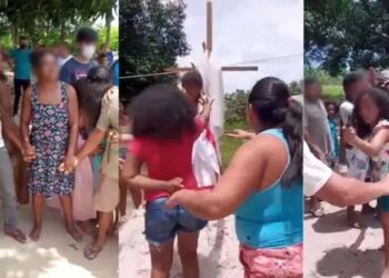 Bizarro! Crianças são maltratadas e usadas em ritual religioso contra o fim da Covid-19 no Pará