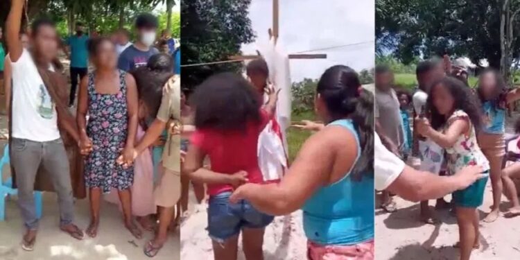 Bizarro! Crianças são maltratadas e usadas em ritual religioso contra o fim da Covid-19 no Pará