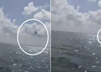 Tragédia! Avião despenca no mar durante chá revelação e duas pessoas morrem