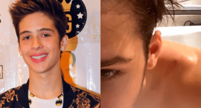 João Guilherme, filho de Leonardo, deixa escapar nude ao gravar vídeo em banheira