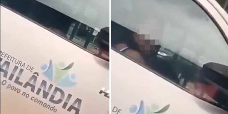 Vídeo: Casal é flagrado fazendo sexo em carro de prefeitura no Pará