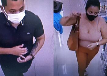 Polícia pede ajuda para prender casal procurado por furtar drogarias em Manaus