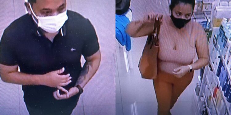 Polícia pede ajuda para prender casal procurado por furtar drogarias em Manaus