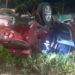 Durante confronto com a PM, bandidos capotam carro roubado e levam a pior, em Manaus