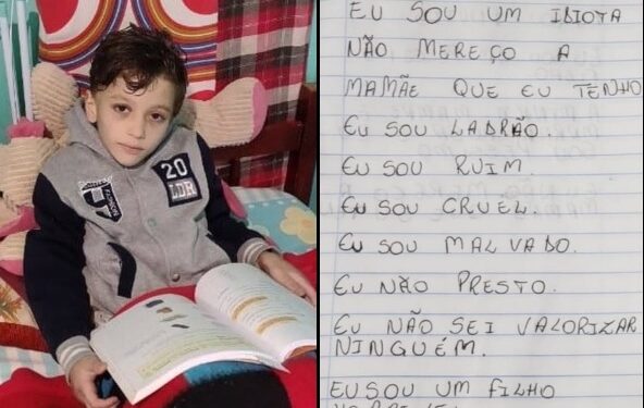 Mãe que matou filho e jogou corpo no rio o obrigava a escrever frases ofensivas