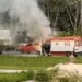 Ambulância do Samu pega fogo logo após fazer remoção de paciente, em Manaus