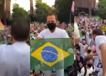Em tom homofóbico, Capitão Alberto Neto posta vídeo de Dória dançando em manifestação contra Bolsonaro