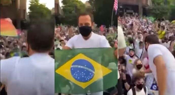 Em tom homofóbico, Capitão Alberto Neto posta vídeo de Dória dançando em manifestação contra Bolsonaro