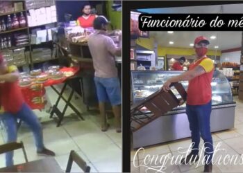 Após frustrar assalto com cadeirada em bandido, empregado recebe título de ‘Funcionário do Mês’