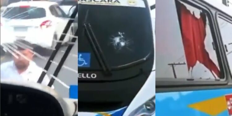 Enfurecido, motorista joga pedras contra ônibus que fazia transporte de trabalhadores do DI