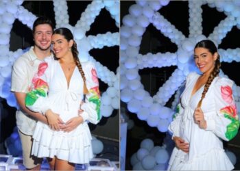 Grávida, Vivian Amorim descobre sexo do bebê em chá revelação cinematográfico; Veja o vídeo