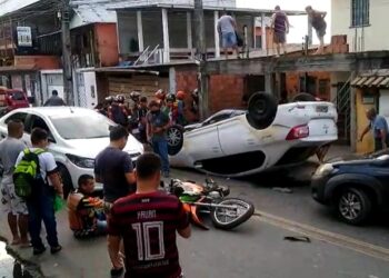 VÍDEO: Funcionário de oficina ‘pega’ carro de cliente, passa a noite na bebedeira e causa acidente, na Compensa