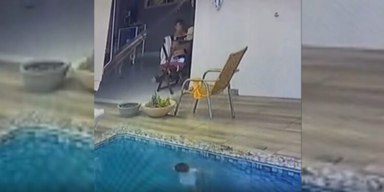 VÍDEO: Pai salva filha de apenas 1 ano de afogamento em piscina de casa