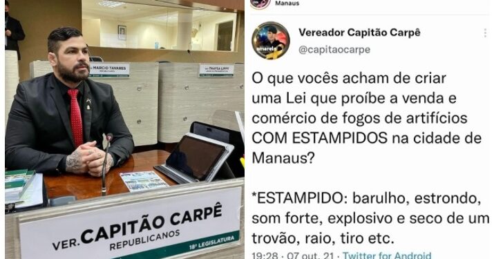 Vereador Capitão Carpê quer proibir venda de fogos de artifícios em Manaus
