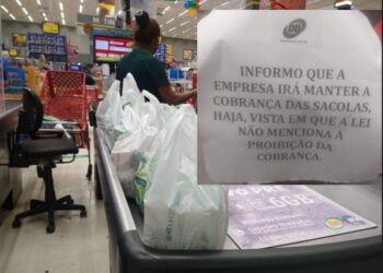 Supermercados DB continuam cobrando por sacolas plásticas, contrariando clientes nas lojas