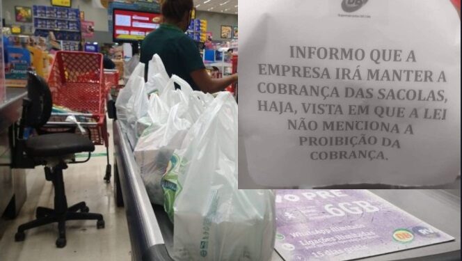 Supermercados DB continuam cobrando por sacolas plásticas, contrariando clientes nas lojas