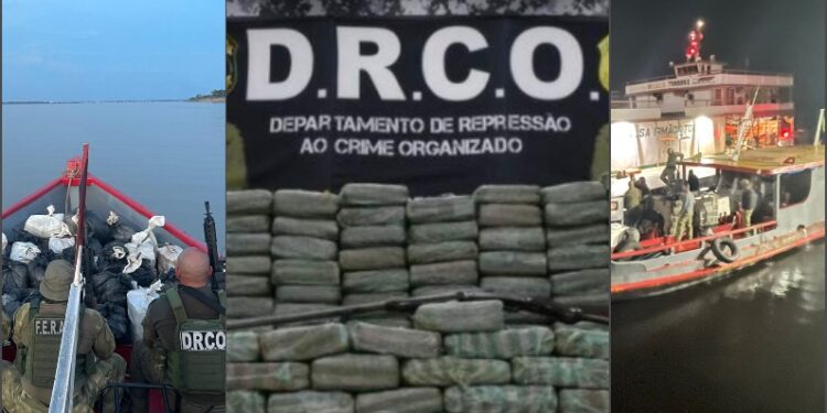 Trio é preso com mais de 1 tonelada de drogas em barco, no Amazonas