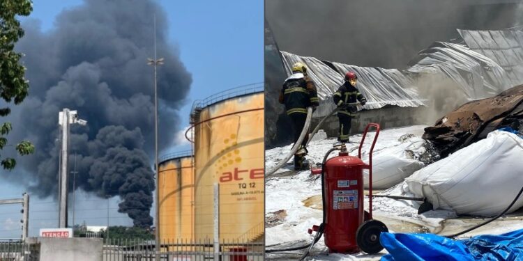 VÍDEO: Empresa de isopor pega fogo no Distrito Industrial e funcionários precisam ser evacuados