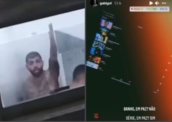 Fã flagra Gabigol no banho e jogador repercute cena em sua rede social