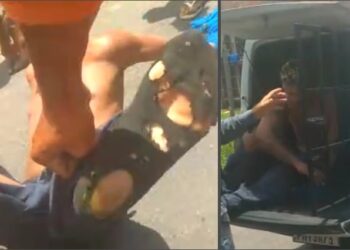 Capturado por moradores e preso, suspeito de assalto manda recado desesperado: ‘avisa a mamãe’; veja vídeo