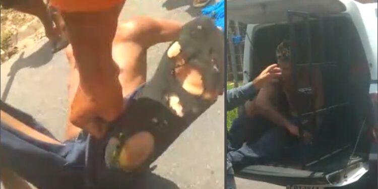 Capturado por moradores e preso, suspeito de assalto manda recado desesperado: ‘avisa a mamãe’; veja vídeo