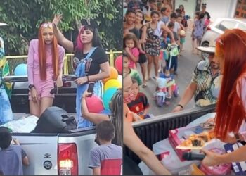 Ruivinha de Marte volta às origens e distribui brinquedos para crianças carentes do Coroado