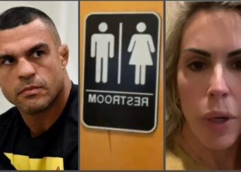Vitor Belfort e Joana Prado se revoltam com banheiro unissex nos EUA: ‘puro diabo’
