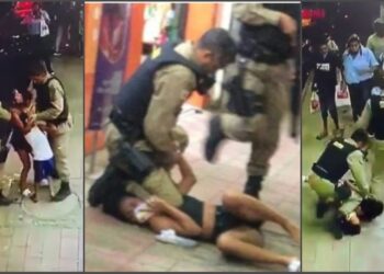 VÍDEO: PM imobiliza mulher com bebê no colo com mesmo golpe que matou George Floyd