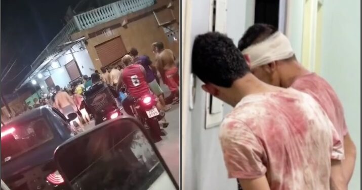 Dupla de assaltantes é espancada pela população ao roubar moto, no Novo Aleixo