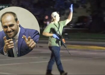 Eduardo Bolsonaro comemora absolvição de atirador que matou manifestantes antirracistas