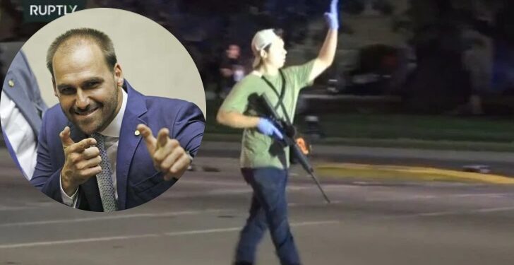 Eduardo Bolsonaro comemora absolvição de atirador que matou manifestantes antirracistas