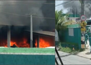VÍDEO: Incêndio de grandes proporções atinge fábrica de reciclagem, na zona Leste de Manaus