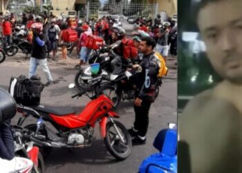 Motoqueiros se reúnem para exigir respeito em frente a condomínio onde motoboy foi agredido