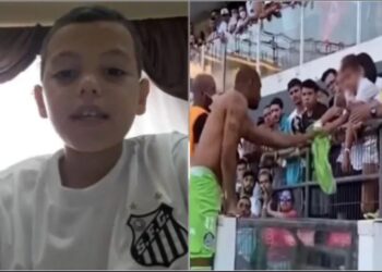 Jogadores se solidarizam a torcedor santista Bruninho, hostilizado ao ganhar camisa de goleiro palmeirense