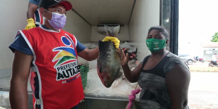 Wilson Lima inaugura restaurante popular ‘Prato Cheio’ e  entrega  4 toneladas de pescado, em Autazes