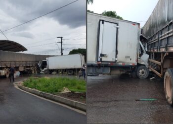 Motorista fica preso a ferragens em acidente com dois caminhões, na barreira de Manaus