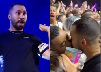 Gil do Vigor é flagrado aos beijos e ‘rouba cena’ em show de Anitta