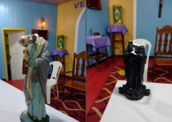 Igreja católica é invadida por vândalos em Beruri; Imagens dos santos foram destruídas