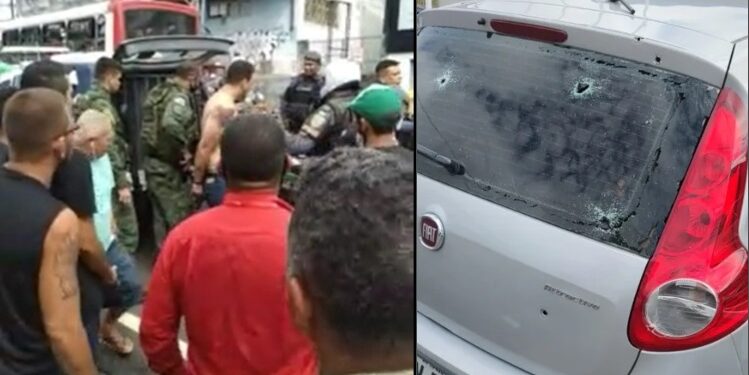 VÍDEO: Bandidos roubam loja de joias, são perseguidos e acabam presos após ter o carro crivado de balas