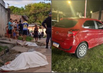 Veículo usado em duplo homicídio de irmãos é apreendido e suspeitos são levados para delegacia