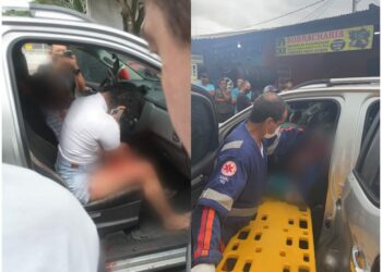 Homem morre e mulher fica ferida ao terem o veículo crivado de balas na zona Norte de Manaus