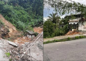 No 1º dia do ano, duas casas desabam em barranco na zona Norte de Manaus